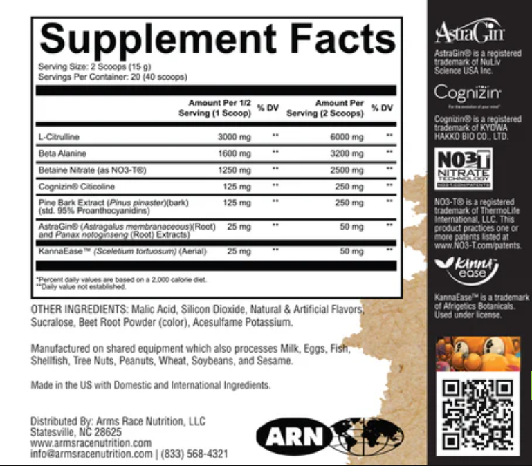 ARN Daily Pump - Non-Stim Pre-Workout