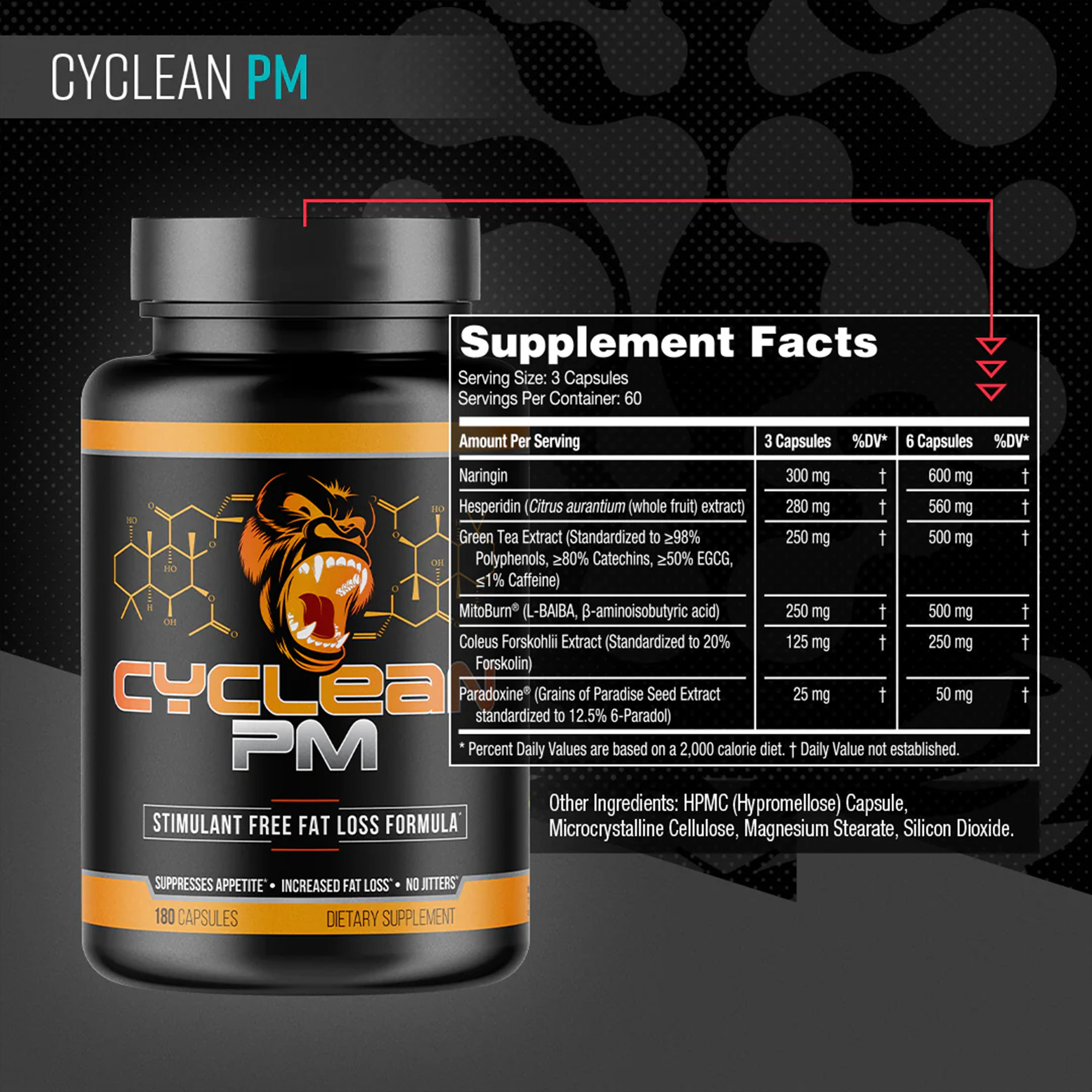 Gorilla Mind CYCLEAN PM Stim-Free Fat Loss Formula