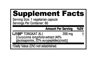 NutraBio Tongkat Ali (LJ100) (200mg)