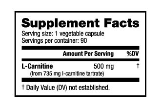 NutraBio L-Carnitine (500mg)