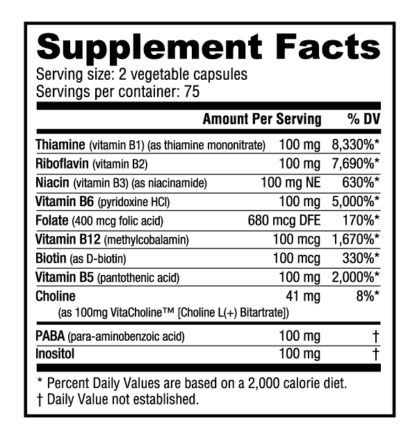 NutraBio Vitamin B-100 Complex