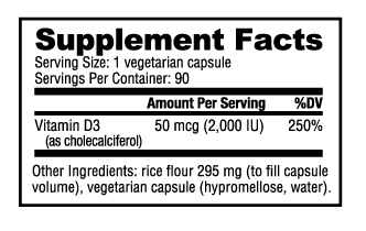 NutraBio Vitamin D3 90 Capsules