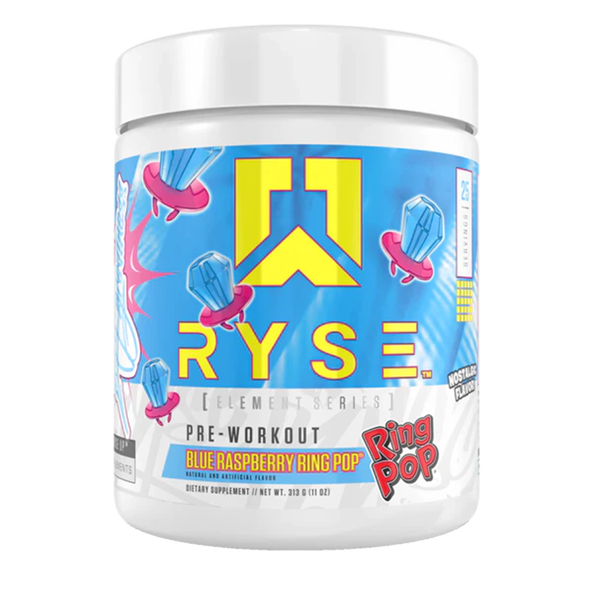 Ryse Supps Blue Raspberry Ring Pop Element Pre-Workout